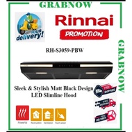 Rinnai RH-S3059-PBW Sleek &amp; Stylish Matt Black Design LED Slimline Hood| Local Warranty | Express Free Delivery