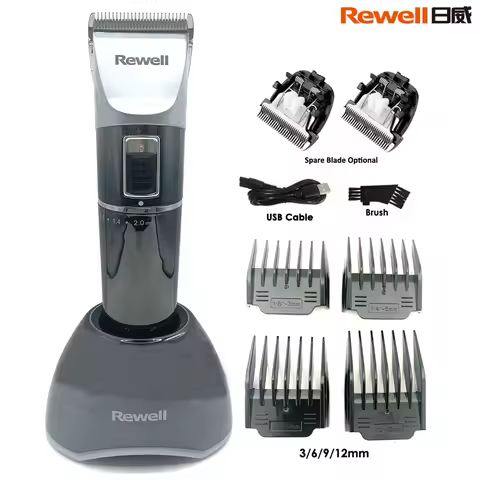 REWELL Professional Hair Clipper LCD Display Electric Hair Trimmer Barber Hair Cutting Machine Hairc
