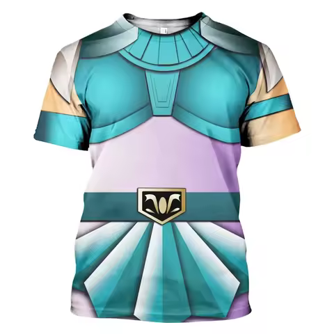 Popular Cosplay Pegasus Armor Saint Seiya 3D Print T-shirts Men Women Short Sleeve O-Neck t shirt Ha