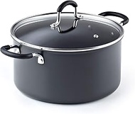 Cook N Home 2634 6QT/24CM Anodized Nonstick Casserole, 6Quarts, Black