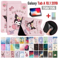 For Samsung Galaxy Tab A 10.1 2019 SM-T510 SM-T515 Kuromi Ultra Slim Kids Cute Cartoon Leather Stand Cover Shockproof Flip Case