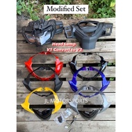 VISS Y15ZR LED Head Lamp Modify Set (Y15ZR V1 Convert To V2)Fullset Modified /Full set/Headlamp