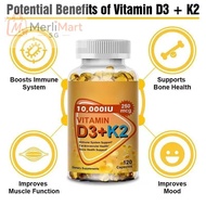 MiniMart SG hot-selling foreign trade product: Vitamins D3+K2Soft capsules Vitamin D3+K2 softgel Fac