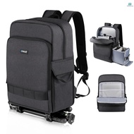 PULUZ PU5017B Portable Camera Backpack Camera Bag Dual Shoulder Straps Large Capacity Camera Case with Laptop Compartment Tripod Holder for Women Men Came-0206