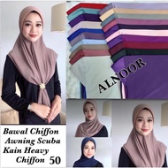 [BORONG] Tudung Bawal Chiffon Awning Scuba Bidang 50''BORONG] Tudung Bawal Chiffon Awning Scuba Bidang 50''