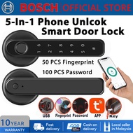 Bosch Tuya Bluetooth 5-in-one Smart Fingerprint Door Lock With Password Mechanical Key Suitable for 