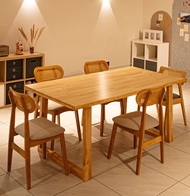 (8 feet length) Rubber Wood Table Top Meja Makan Wooden Dining Table Solid Wood