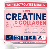 Serbuk Giotto Creatine Monohydrate untuk Wanita dengan Kolagen, BCAA & Elektrolit – 5g Creatine, 2g 