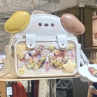 A People 2024 Pain Bag Transparent Backpack Daily Cute Puppy Belly Pain Large Capacity Student Colle