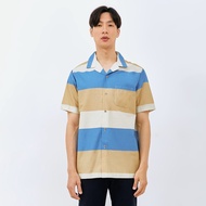 KEMEJA M231 Men's Short Hawaiian Stripe Shirt Brown 3170B