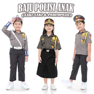 BAJU SETELAN POLISI ANAK LAKI LAKI PEREMPUAN COWOK CEWEK LENGAN PANJANG TANGAN PENDEK SEKOLAH TK SD CELANA ROK KOSTUM PROFESI SERAGAM KARNAVAL 17 AGUSTUS CILIK POCIL PAKET KOMPLIT TERLENGKAP SABHARA POLANTAS TNI TENTARA ARMY LORENG POLWAN