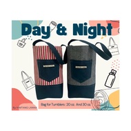 Tumbler Bag DAY & NIGHT Model Made From Cool Striped Denim Size 30-40 oz. And 16-22 Or Compare The