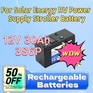 Lithium Rechargeable Battery Pack for Solar Energy RV Power Supply Stroller Battery 12V 30Ah 3S6P 18