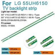 2 ชิ้นแถบแสงไฟ LED LG55UF6800-CA 55uh6450 แถบแสง 6922l-0159a 6916l2318a 2319a