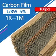 100PCS 1/8W Carbon Film Resistor 5% 4R7 47R 470R 4K7 47K 470K 4.7 47 470 R K Ohm 0.125W  0R--1M