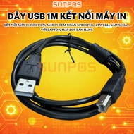 1M USB CABLE CONNECTING TO INVOICE PRINTER, PRINTING BARCODE GPRINTER, ZYWELL TO LAPTOP, COMPUTER, P