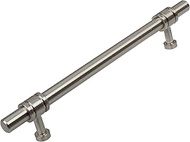 GlideRite Hardware 4340-160-SN-50 6.25 inch CC Solid Steel Barrel Ring Cabinet Bar Pulls 50 Pack, 6.