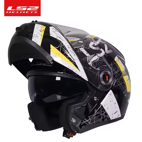 LS2 FF370 Motorcycle Helmet Dual Lens Modular Flip Up Helmet ECE 22.06 Approval Motocross Racing Hel