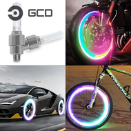 GCD ไฟวาล์วจักรยาน1 2 4ชิ้นพร้อมแบตเตอรี่สำหรับจักรยานเสือหมอบไฟยางฝาครอบล้อนีออนไฟ LED หลากสี