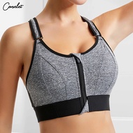 CORSELET 5Xl Adjustable Exercise Fitness Sport Bra Plus Size For Woman Breathable Workout Gym Sports Bra With Foam Wireless Sports Bra With Zipper For Women Full Coverage Brassiere