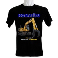 KATUN Kaoskaoscorp - Komatsu PC 130F-7 Fix Grapple Forestry T-Shirt - Cotton Material - O-Neck - Siz