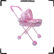 Children's Toy Stroller With Doll Voice Boy Girl Play House Trolley Baby Birthday Gift 1.4 O7WX