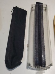 無印良品（MUJI）聚酯纖維筆袋/Emmanuel 透明拉鏈筆袋