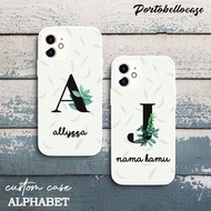 (SOFTCASE) alphabet flower custom name protective case hp iphone ip 5 ip 6/6s ip 7/8 ip 6+ ip 7+/8+ 