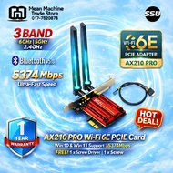 SSU WiFi 6E AX210 Pro Bluetooth 5.3 5374mbps PCIE Express Wifi Card - Win 10 & Win 11 Support