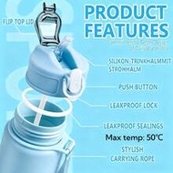 1pc 750ml/26oz American Cartoon 67 Graffiti Plastic Sports Water Bottle, Digital Cartoon Print, Leak