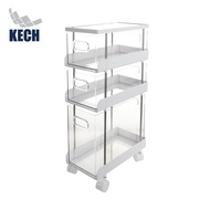 HomePro ชั้นวางใส 3 ชั้น มีล้อ  LUCID 32.8x17.5x60.5 ซม. แบรนด์ KECH