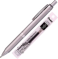 Pentel Energel Alloy RT Gel Pen Medium Point Metal Tip Ballpoint Pen Black ink + Refill (Silver Body)