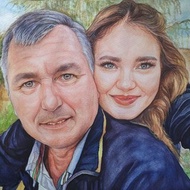 Custom portrait, Watercolor painting from photo Wedding gift, personalized gift