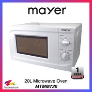 Mayer 20L Microwave Oven MMTM720 / 5 power levels / 255 mm turntable / Push button door / Easy to use / Defrost / Stylis