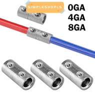 SIMPLESHOPLS Car Speaker Wire Terminal, Brass 0GA 4GA 8GA Car Audio Connector, Silver Power Ground W
