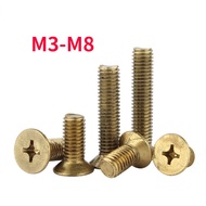 [XJK] Brass Phillips Countersunk Head Screw Flat Head Copper Screw Small Screw M2 M2.5 M3 M4 M5 M6 M8