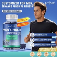 BIYODE Men's Multivitamin Gummies 24 Micronutrients Vitamins A C D E K B1 B2 B6 B12 Zinc CoQ10 Blueb