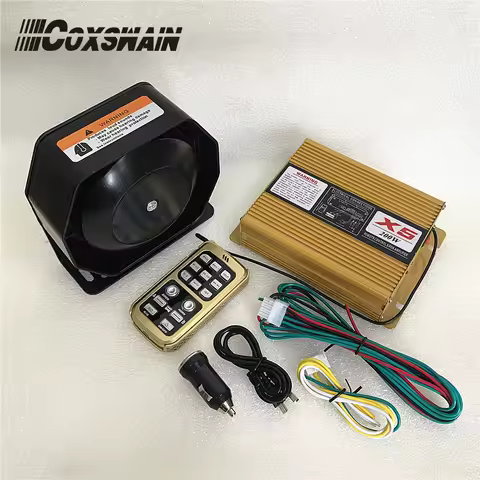 X5 DC12V 200W car wireless emergency siren Car Warning Alarm Horn Police Siren amplifier, 20 tones V
