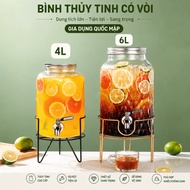 Glass Bottle with Spout 6L & 4L with Stand – Juice, Tea, Detox Water Container