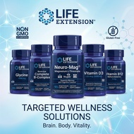 Life Extension Neuro-Mag BioActive B-Complex Vitamin D3 B12 Glycine Magnesium Ashwagandha NAC B3
