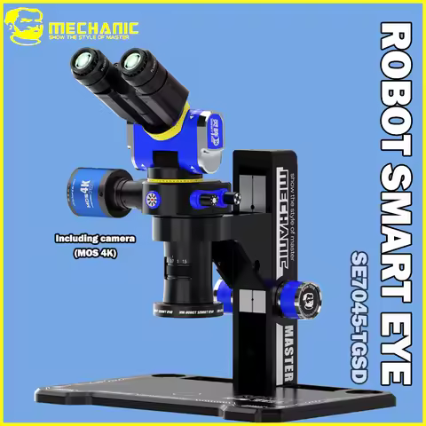 MECHANIC ROBOT SMART EYE Microscope 7X-45X Zoom 45° Rotating Head PL10X25 Eyepiece with 4K Camera fo
