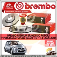 BREMBO PRIME PREMIUM Perodua Myvi Old D73A 1.0 / 1.3 (2005-2010) Brake Disc Rotor FRONT SET