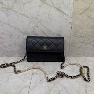 CHANEL珍珠皮穿鍊口蓋鍊包/26