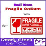 Fragile Sticker (MINIMUM ORDER 12) Stiker Murah Ready Stock 9cm x 5cm Borong Wholesale