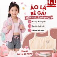 Set of 4 (or 3 ) Teenage Girls' T-shirts, Soft, Breathable, Non-Padded Student Bras, Good Elasticity
