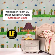AA Wallpaper Dinding 3D Foam Karakter Anak Premium Wall Sticker