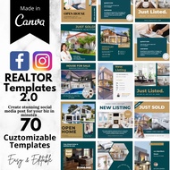 [70 Canva Templates] premium realtor & property agent for FB and Instagram