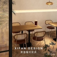 Industrial Style Combination Coffee Shop Table and Chairs Cafe Vintage Table and Chairs Dining Barbe