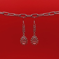 MrR手作不鏽鋼圈S925銀鉤蜘蛛網吊墜吊掛式耳環一對