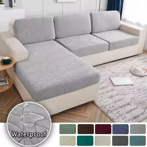 Waterproof Jacquard Sofa Couch Cover For Living Room Stretch L Shape Sofa Cover Adjustable Sofa Slip